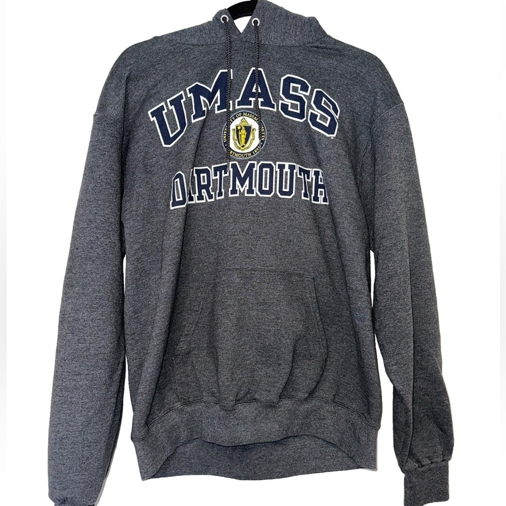 UMASS DARTMOUTH SWEATSHIRT MENS SIZE MEDIUM VINTAGE HOODIE GRAY 90S CHAM… - Picture 2 of 6
